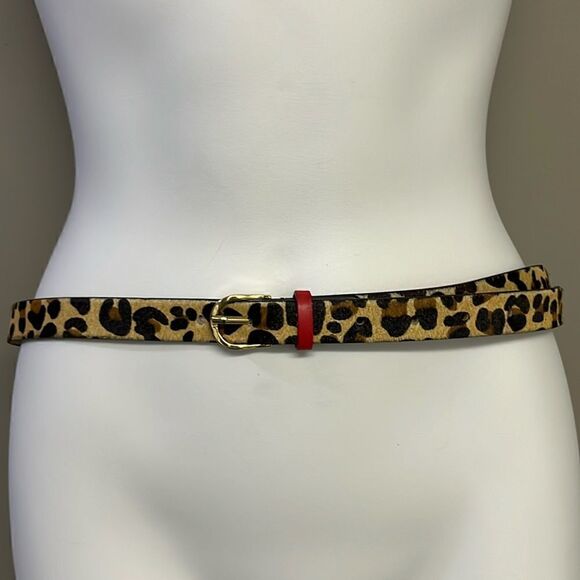 Royal Albartross Women’s Leopard Animal Print Hair Textured Adjustable Belt Med - Picture 2 of 13